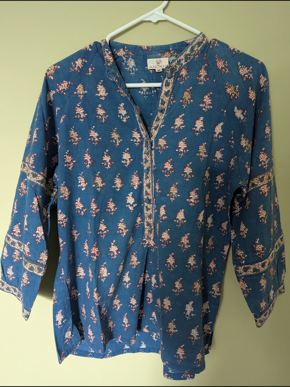 Anokhi Indigo Hand Block Printed Top
